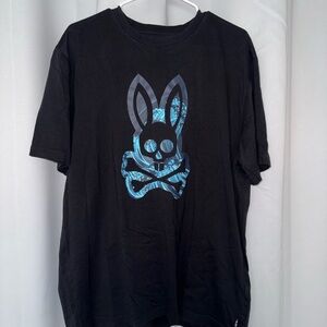 Psycho Bunny Black T-Shirt with Blue Logo